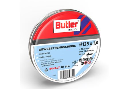 Gewebe-Trennscheiben für Metalle, Stahl und Edelstahl 125 x 1,0 x 22,23 mm